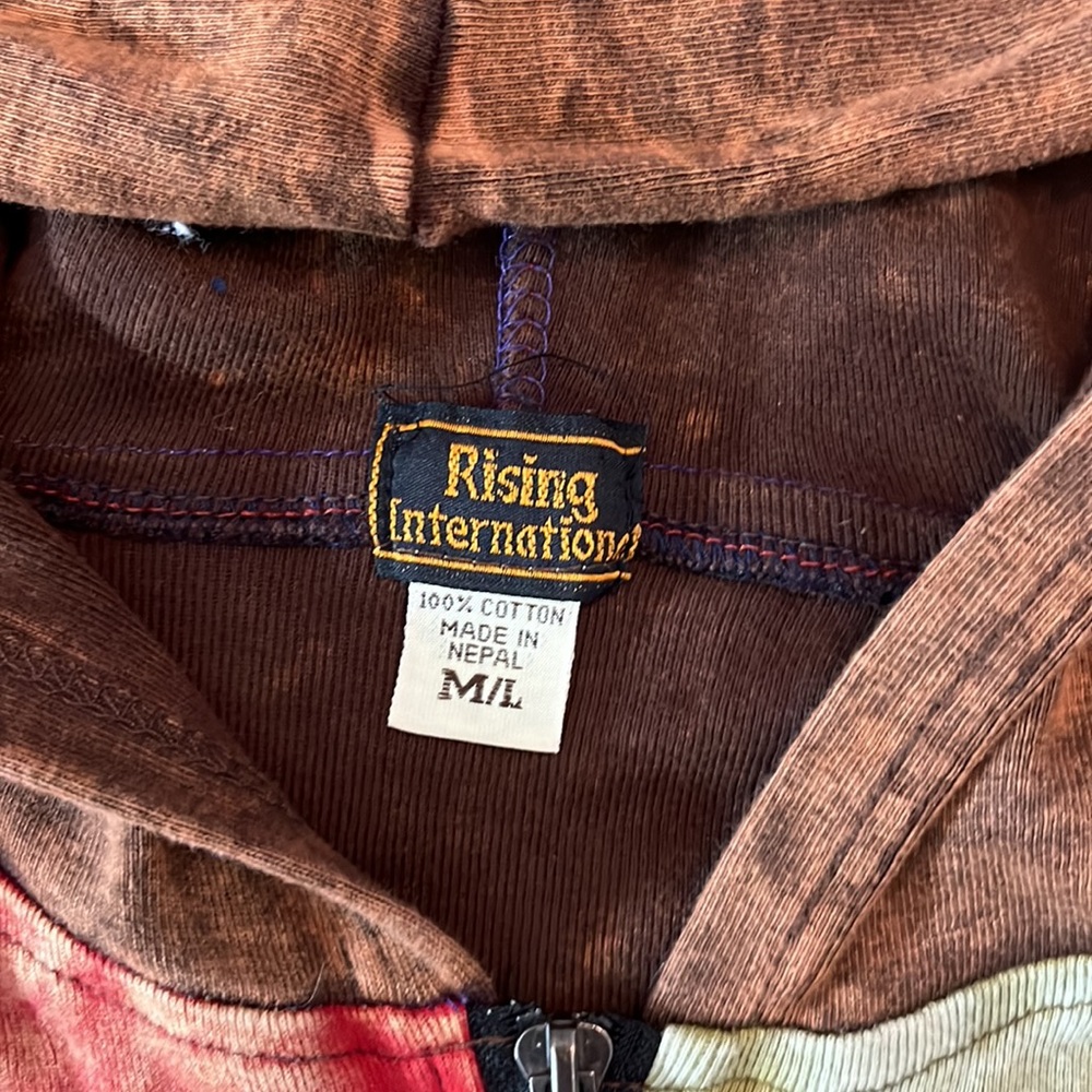 Rising International Patchwork Zip Up Hoodie In B… - image 3